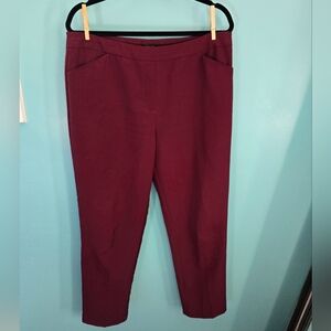 Zac & Rachel Dark Red Ankle Pants